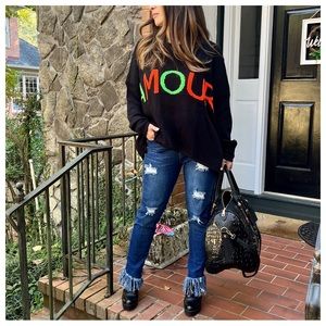 NWT Oversized Black AMOUR Italian chic Sweater sz 1X